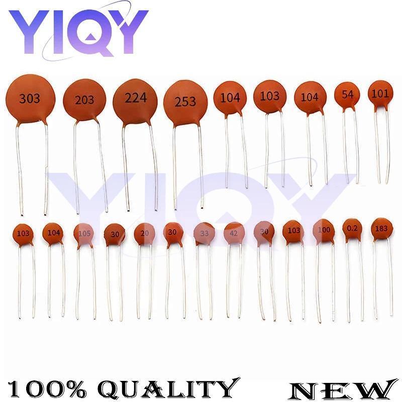 100PCS Keramik dielektrik kapasitas 1pF -100nF 104 47PF 10PF 22PF 33PF 47PF 100PF 220PF 2PF 3PF 33PF