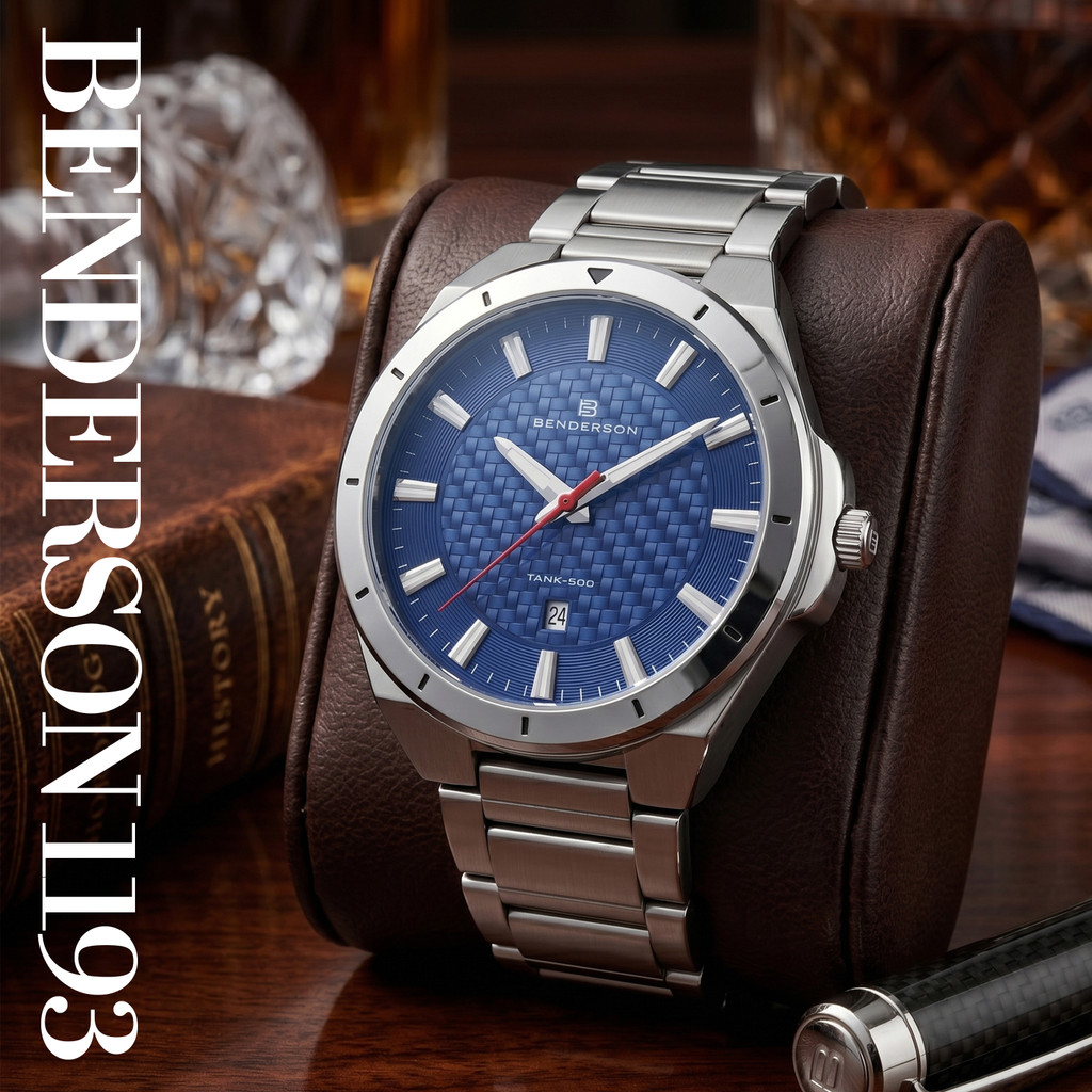 BENDERSON 1193M JAM TANGAN PRIA DEEP BLUE SERIES MEWAH ELEGAN 3 ATM WATER RESISTANT FREE BOX