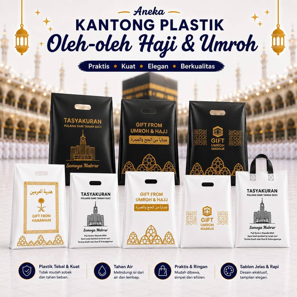[grosir] Plastik souvenir gift bag plastic bag hampers oleh oleh haji umrah souvenir bag gift haji u