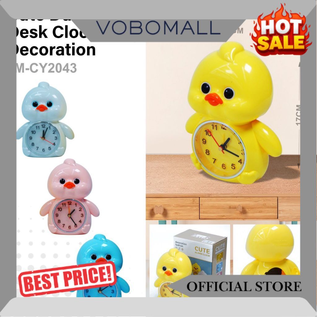 Jam meja Weker Alarm Clock Karakter Bebek Ayam Lucu TLG