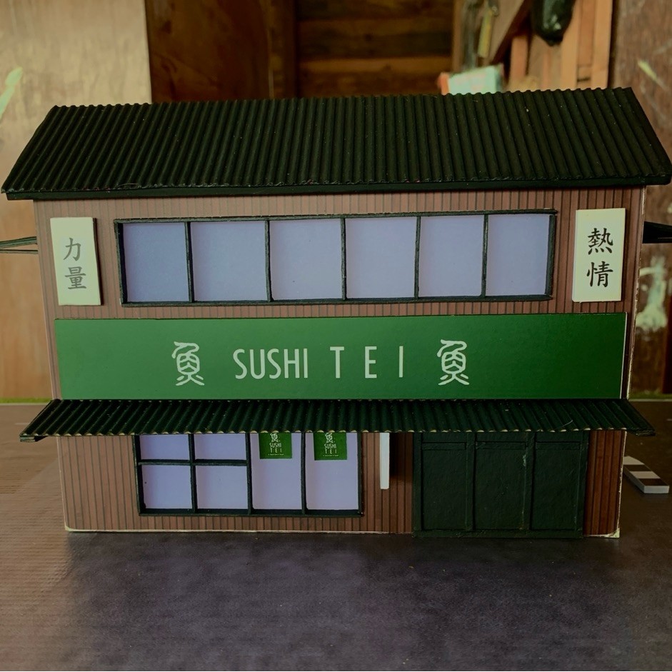 miniatur maket resto sushi ramen gedung hotwheels diorama 1:64 rumah