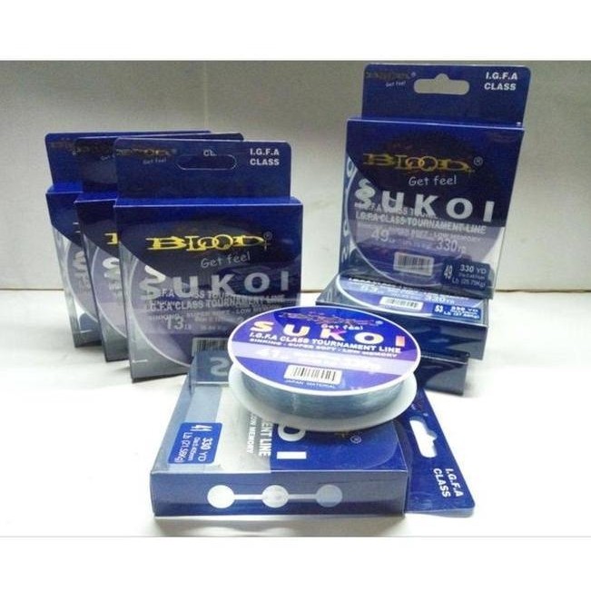 Mantap- Senar Pancing Super Kuat Blood-X Sukoi Fluorocarcon Coated - Biru Laut