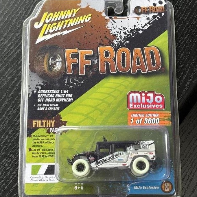 CHASE JOHNNY LIGHTNING OFF ROAD HUMMER H1 HITAM PUTIH TTMT