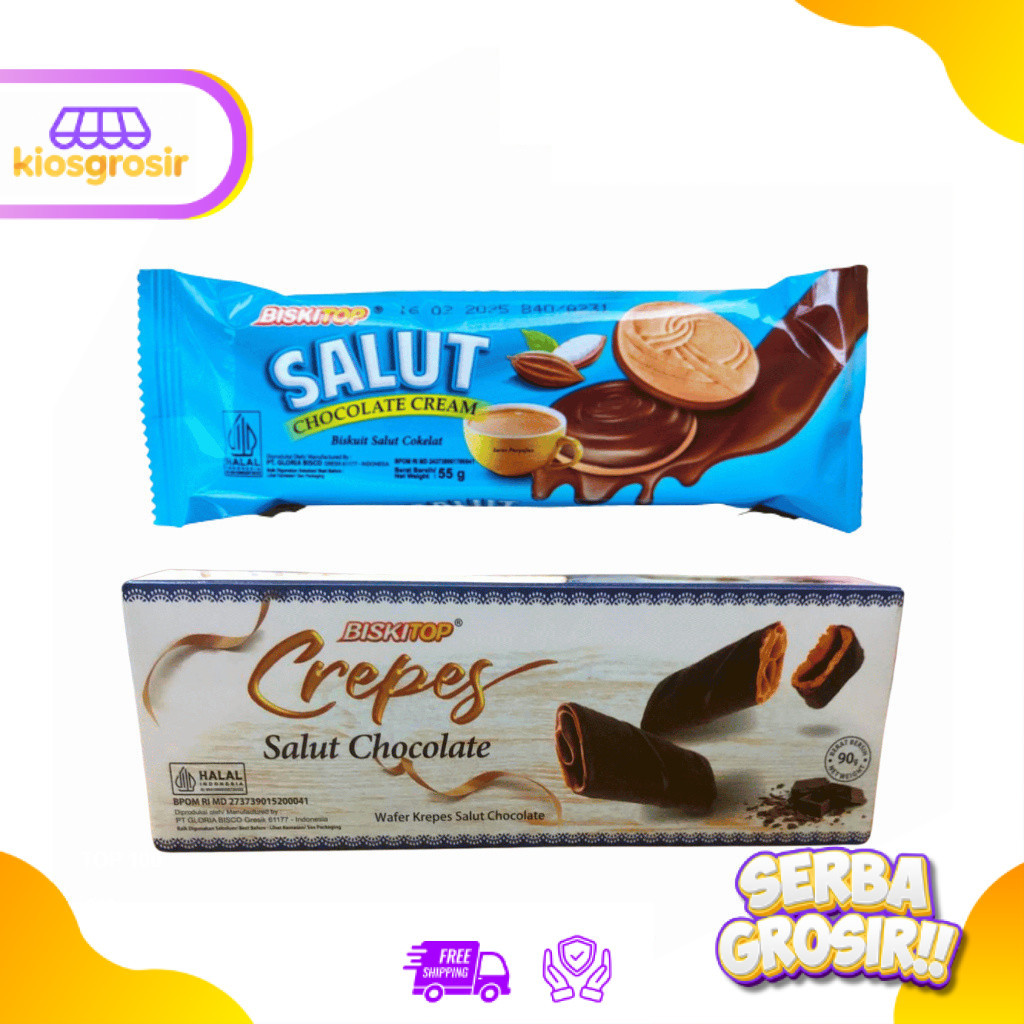 KIOSGROSIR Biskitop Salut Chocolate Cream 55 gr Biskitop Crepes Salut Chocolate 90 gr Biskuit Krim C