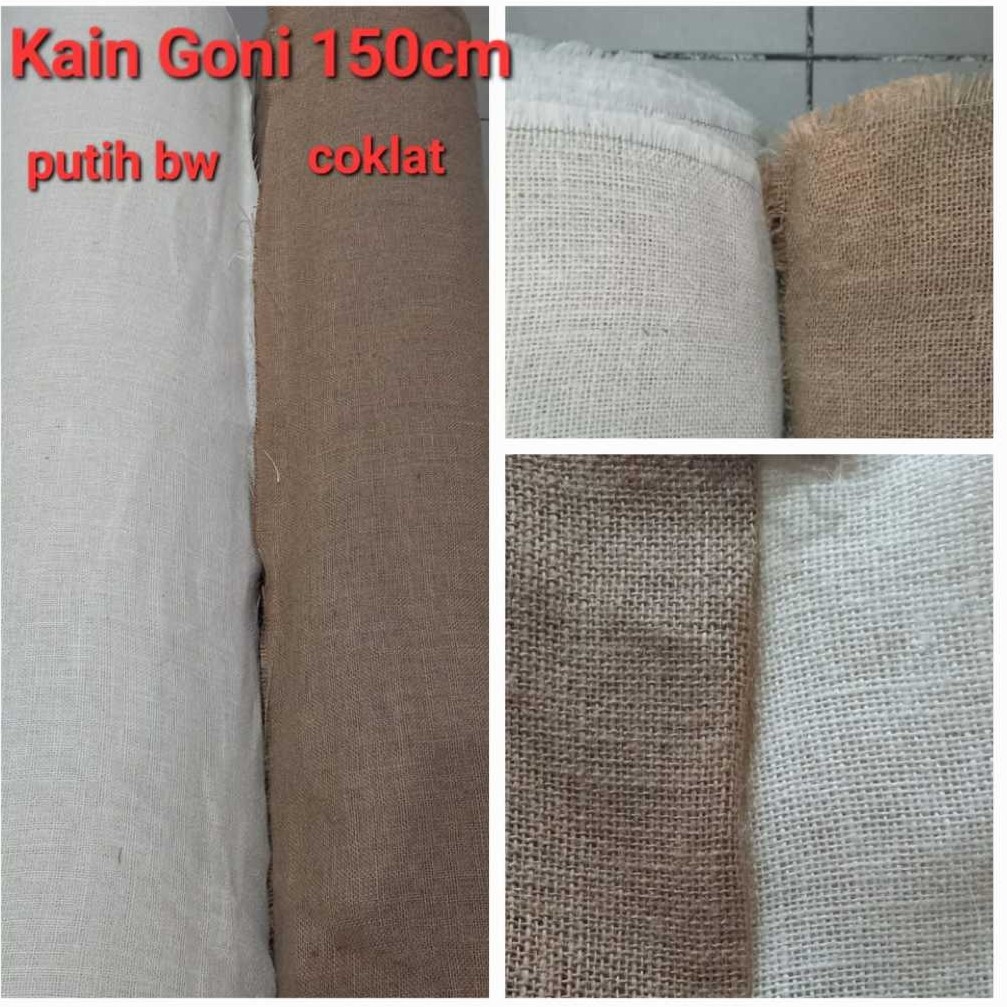 Promo Kain goni Asli Per meter Kain goni halus untuk hiasan meteran murah lembaran karung goni
