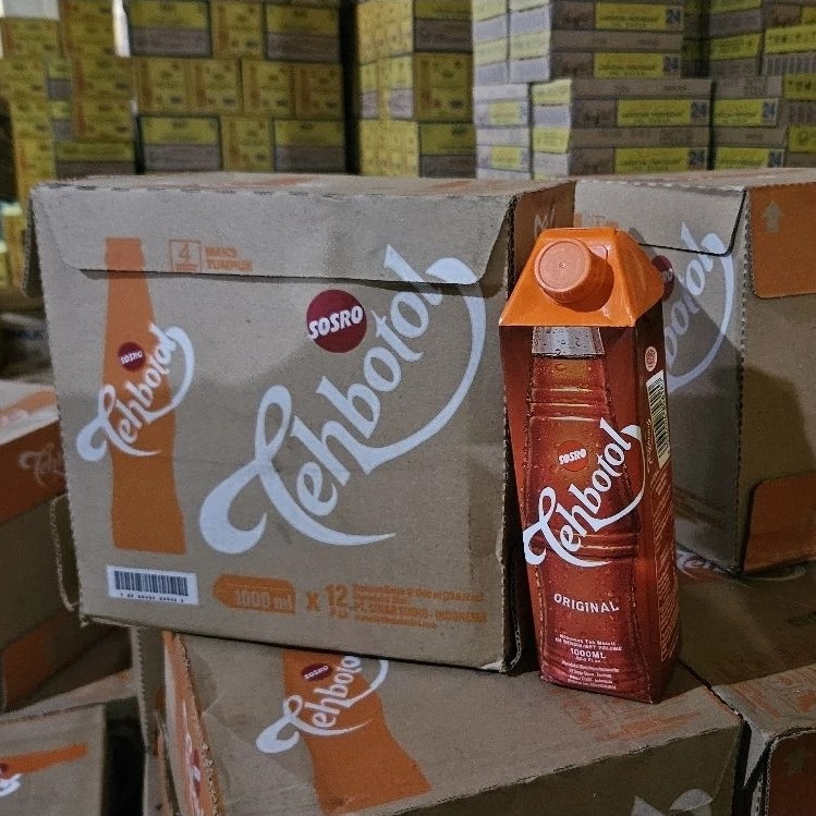 ( KHUSUS INSTANT ) CTN 12* 1000ML - TEH KOTAK SOSRO 1 LITER ISI 12 PCS / SOSRO 1LITER