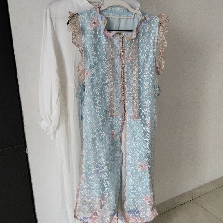 Gamis One Set Outer Brokat Gamis Habibah Inner Outer Brukat Dan Renda Gamis Pesta Kondangan Elegan