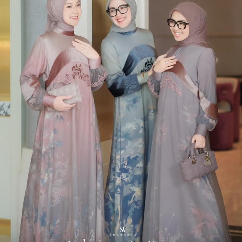 Valeriana Set Print by Shararea | Dress Set Scarf