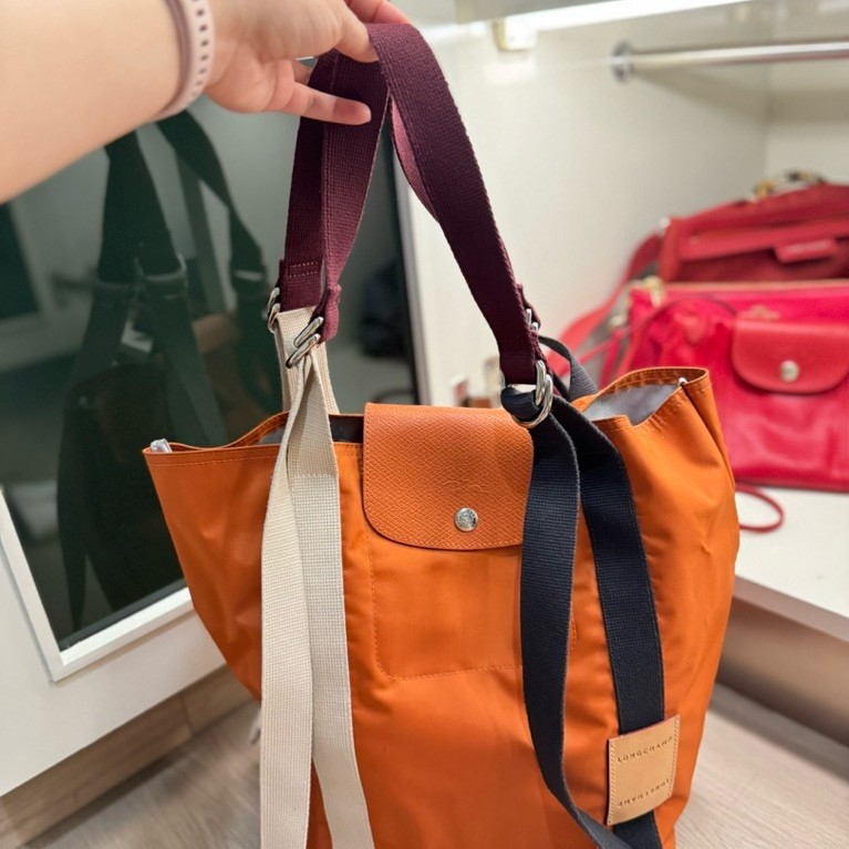Preloved Original Longchamp Long Champ Le Pliage / Tas Tote Bag Nylon Branded Ori Tas Bekas Bagus