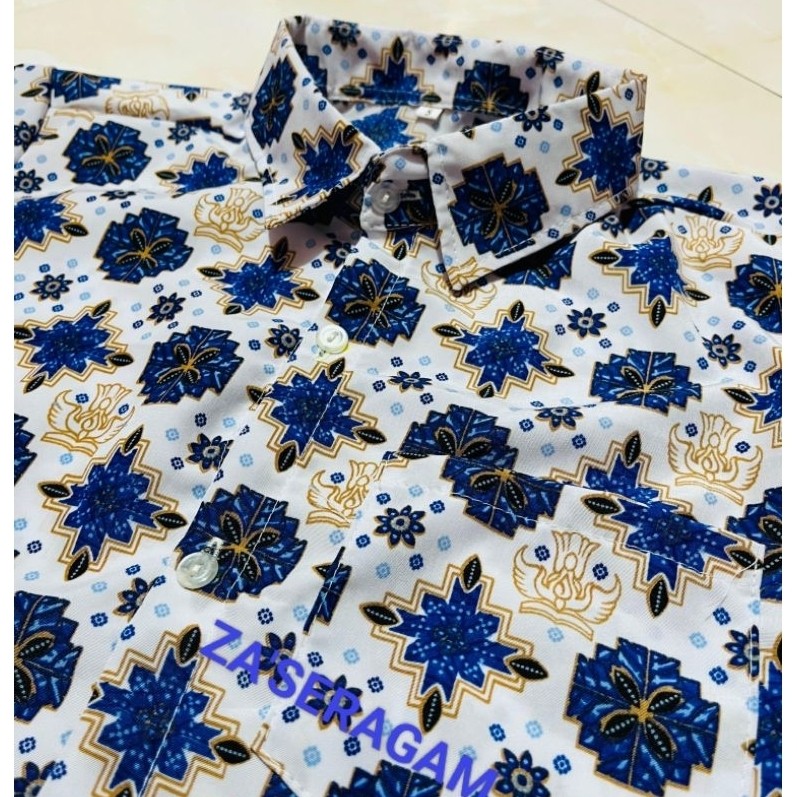BATIK SMP NEGERI/BATIK SMP NASIONAL/MOTIF KEJORA BIRU