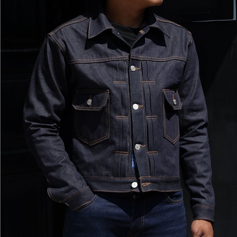 Mihane Jeans - Jacket Pria Denim - HARDLOOM Type II Cinchback 14oz Sanforized