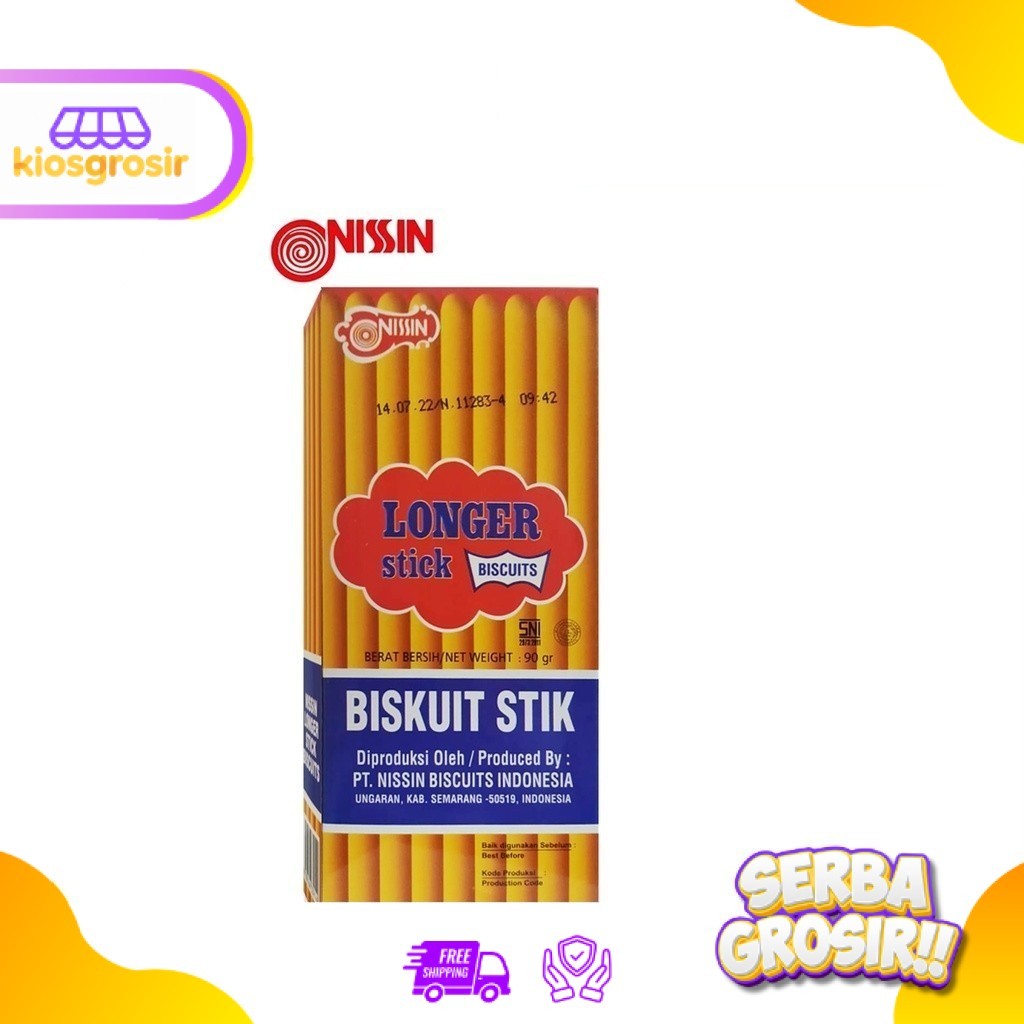 KIOSGROSIR Nissin Longer Stick Biscuits Stik 90 gr