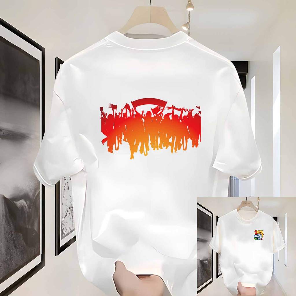 * COD * Piala Dunia FIFA 2026 Kaos Casual Unisex, empat gaya ilustrasi sepak bola modern mulai dari 