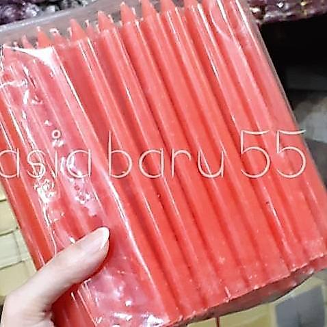Lilin Merah 1Kg Uk. Kecil , Lilin , Lilin Sembahyang / Lilin Puja / Lilin Ibadah , Lilin Merah