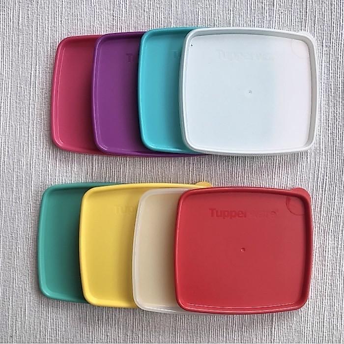 Sale Seal Square Round Tupperware / Tutup Square Round (1) - Merah Muda