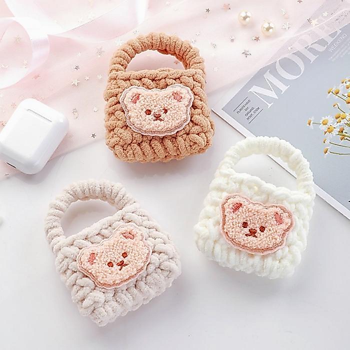 Universal Earphone Case kartun rajut Bluetooth earphone wireless headset earbud headphone case