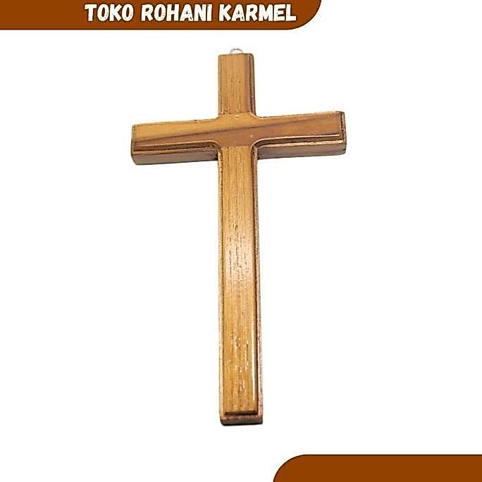 Salib Dinding Kayu Polos 40 Cm (Besar) / Salib Gantung Kristen / Hiasan Dinding Kristen