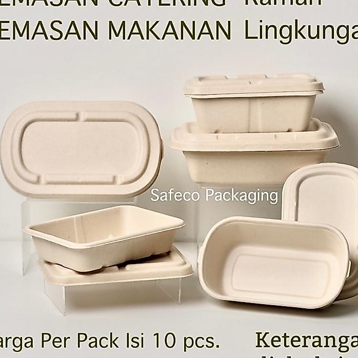 Safeco Bagasse Lunch Box Dus Catering Bento Kotak Kemasan Tempat Makan Katering Packaging Kemasan Ma
