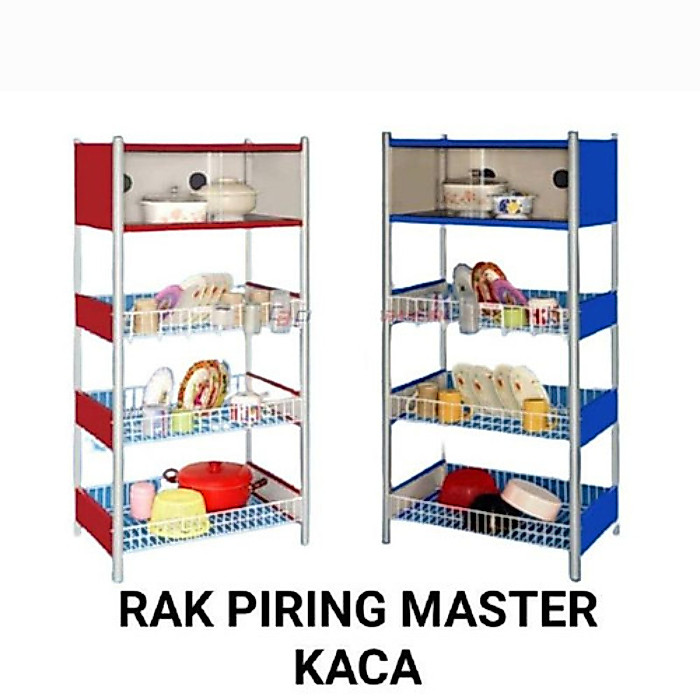 RAK PIRING MASTER ALUMUNIUM 4 SUSUN KACA