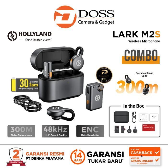 Doss Surabaya-Hollyland Lark M2S Combo Wireless Mic Camera HP Lark M2 S-DOSS