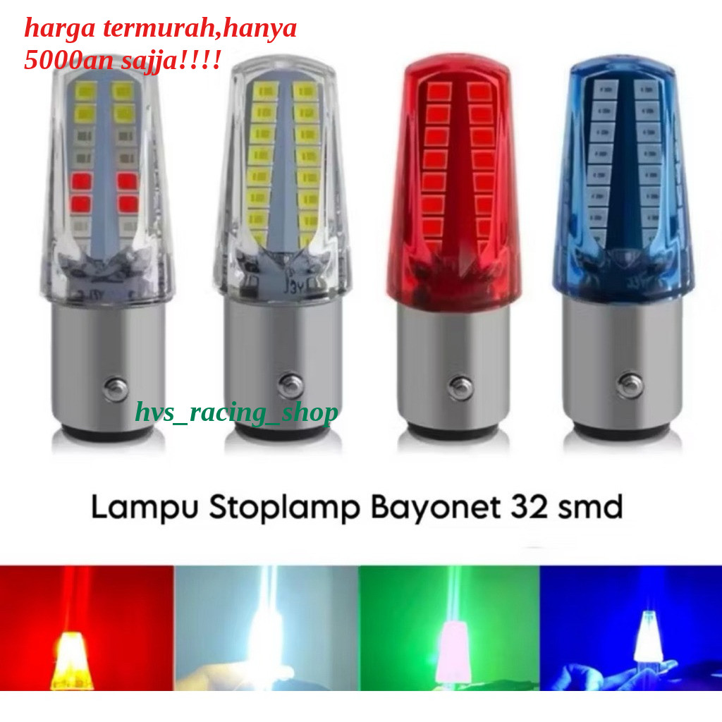 Lampu Stop Rem Motor Universal 32 LED Running Lampu Rem Kedip Piramida Motor