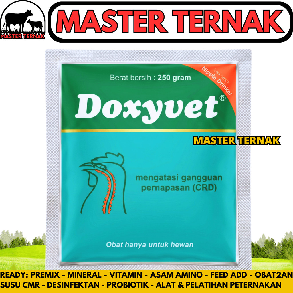 DOXYVET 100 GRAM DAN DOXYVET 250 GRAM MEDION - Obat Ayam Burung Ngorok CRD Flu Infeksi Pernafasan