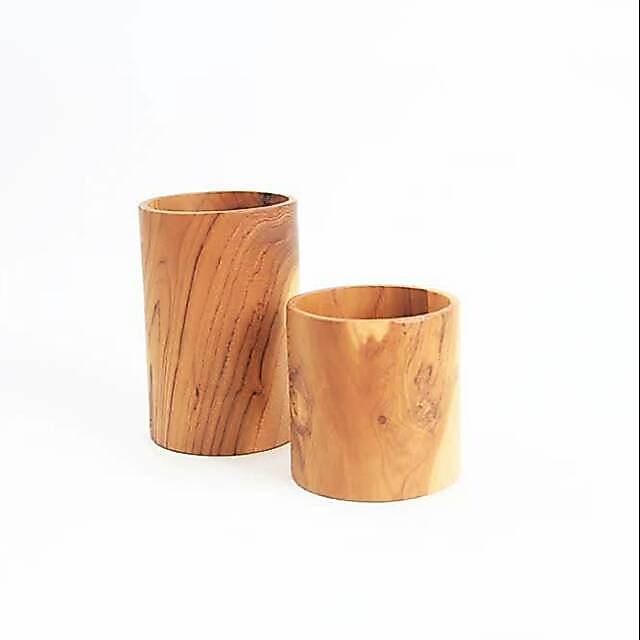 NIRADA L & M - Gelas Kayu/ Cangkir Kayu/ Gelas Jus/ Gelas Minum/ Mug Kayu/ Gelas Kayu Unik/ Wooden G