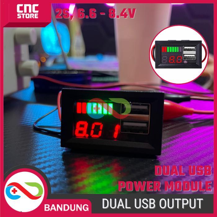 Modul Indikator Tegangan Baterai 12V-24V – Dual USB Output Charger HP/Mobile Phone dengan Auto Ident