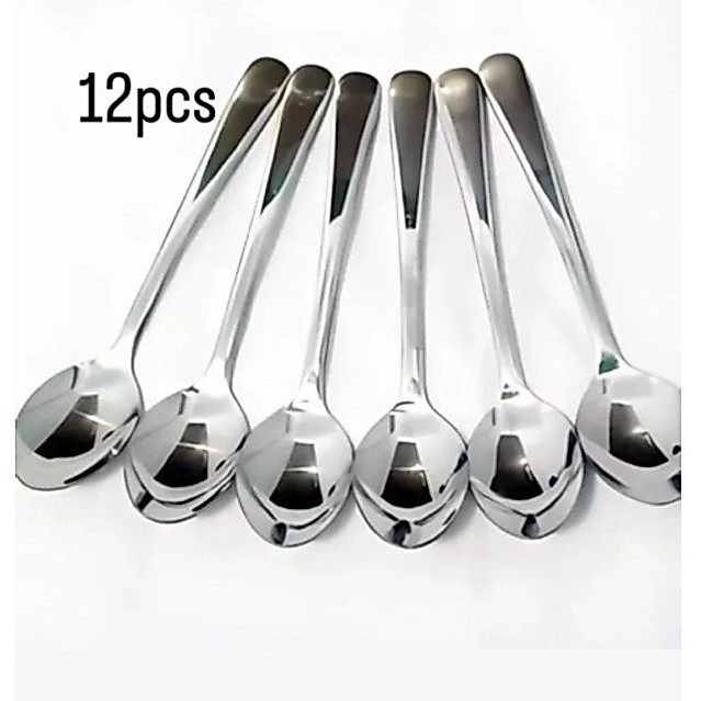 12pcs Sendok makan polos  stainless stell TEBAL / Sendok Caffe / sendok hotel