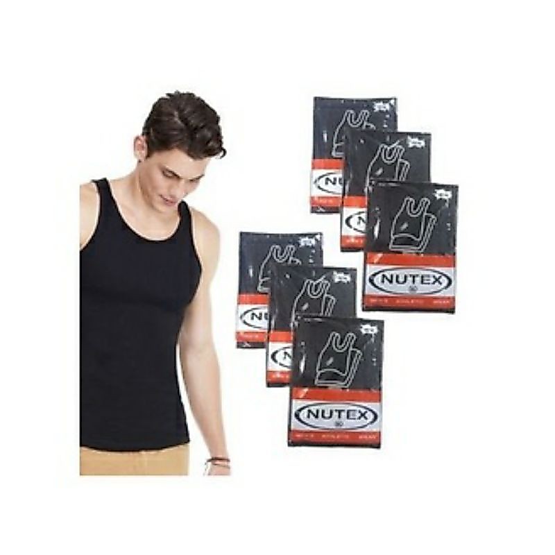 SINGLET NUTEX HITAM POLOS PRIA DEWASA Termurah / KAOS DALAM PRIA NUTEX DAN NUGROS HITAM