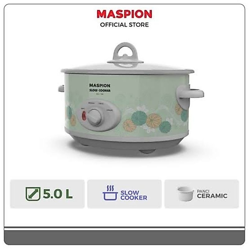 READY SLOW COOKER MASPION MSC-1850 MSC 1850 MSC1850 220V MP PANCI KERAMIK KAPASITAS 5 LITER 5L UNTUK