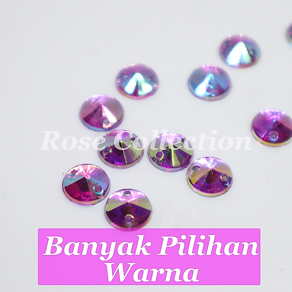 Payet / Diamond / Kristal Bulat / Mote / 8mm Payet Pelangi 50 PCS