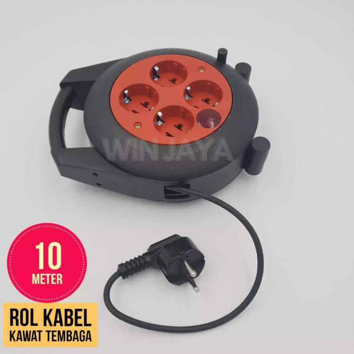 KABEL ROLL TERMINAL COLOKAN LISTRIK 4 LUBANG TYPE 15 PANJANG KABEL 10 METER - MULTICOLOR