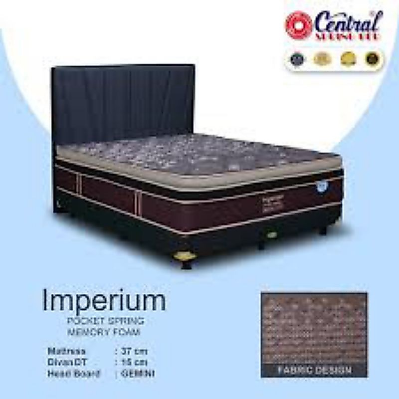 spring bed set central silver imperium ( dipan kasur dan sandaran)
