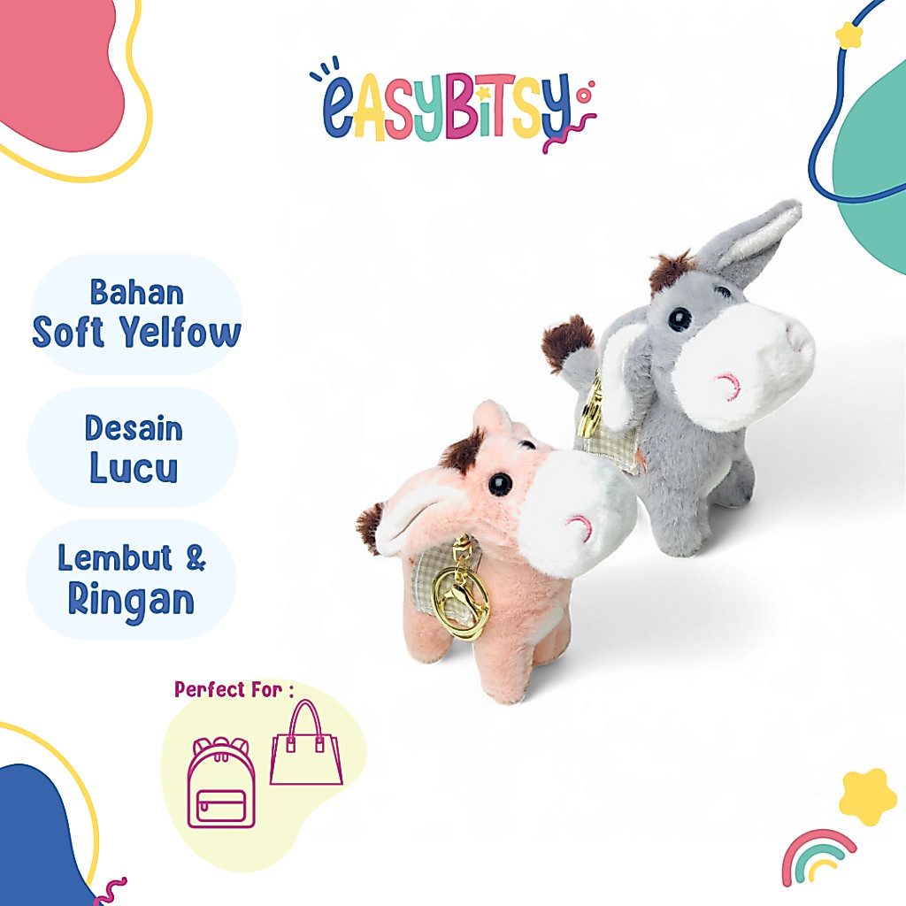 Easy Bitsy - Keychain  Unicorn dan Donkey Gantungan Aksesoris Tas