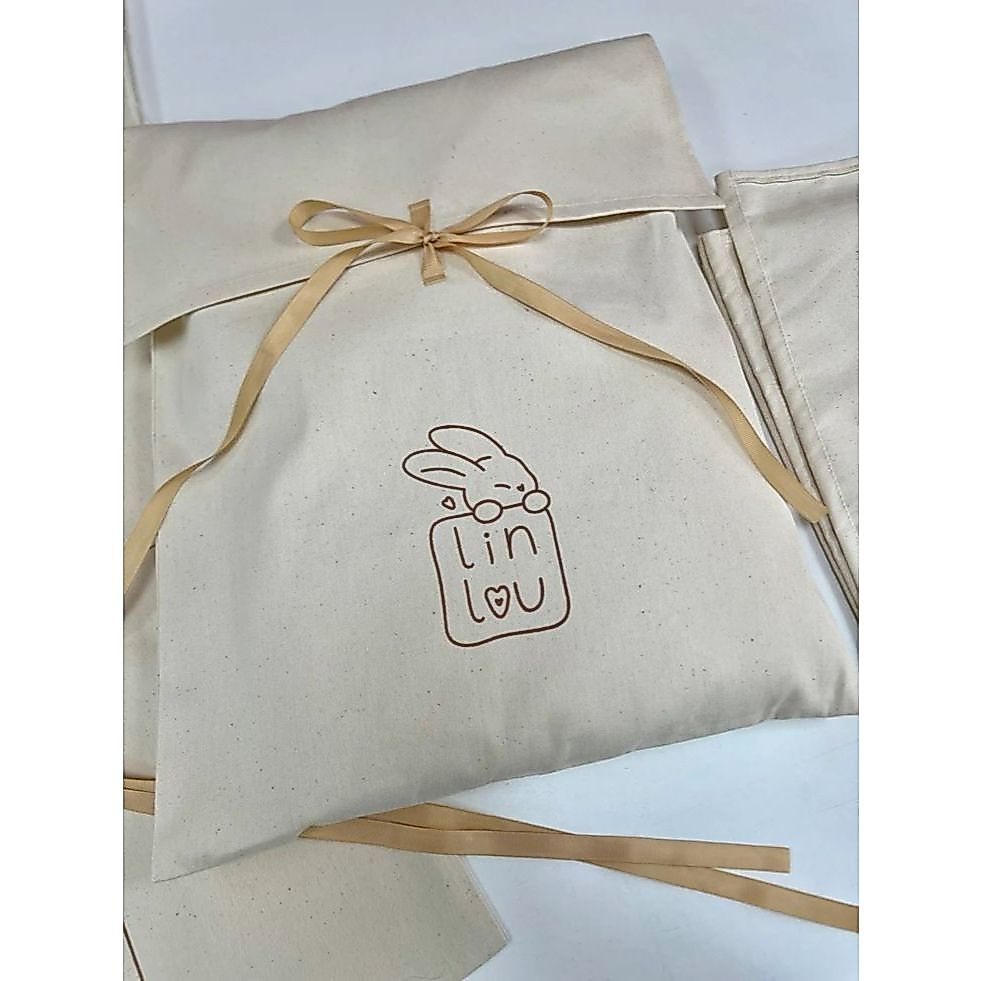 Custom Pouch Packaging dengan Pita Bahan Blacu | Custom Desain