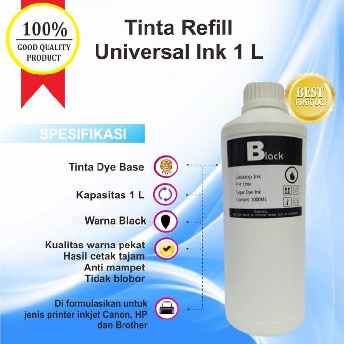 Tinta Universal 1 Liter Tinta Refill Printer Dye Base - Hitam