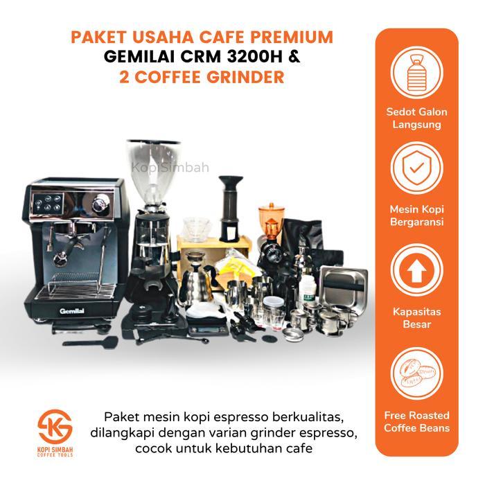 Paket Usaha CAFE PREMIUM Mesin & Grinder Espresso Coffee Maker - Heycafe Doser