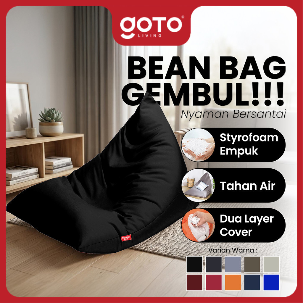 (Crazy Deal) Goto Omo Bean Bag Sofa Kursi Santai Bantal Duduk Lesehan Lantai Jumbo Empuk Aesthetic