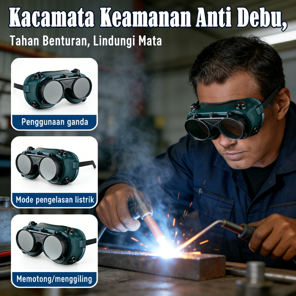 Kacamata las tahan benturan Kacamata pelindung mata Kacamata las tukang las Kacamata las Kacamata la