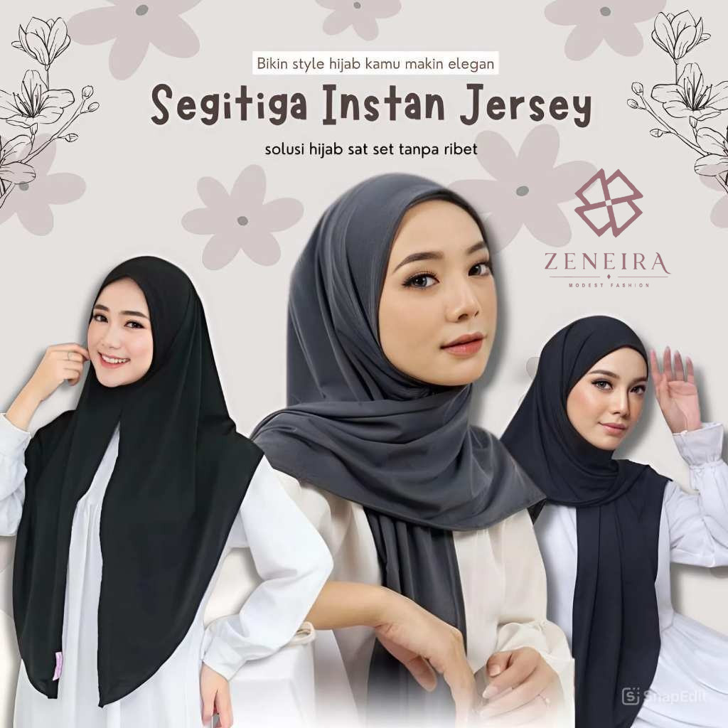 Zenaira Hijab - Hijab instan segitiga oval segitiga jersey hijab instan jersey jilbab segitiga insta