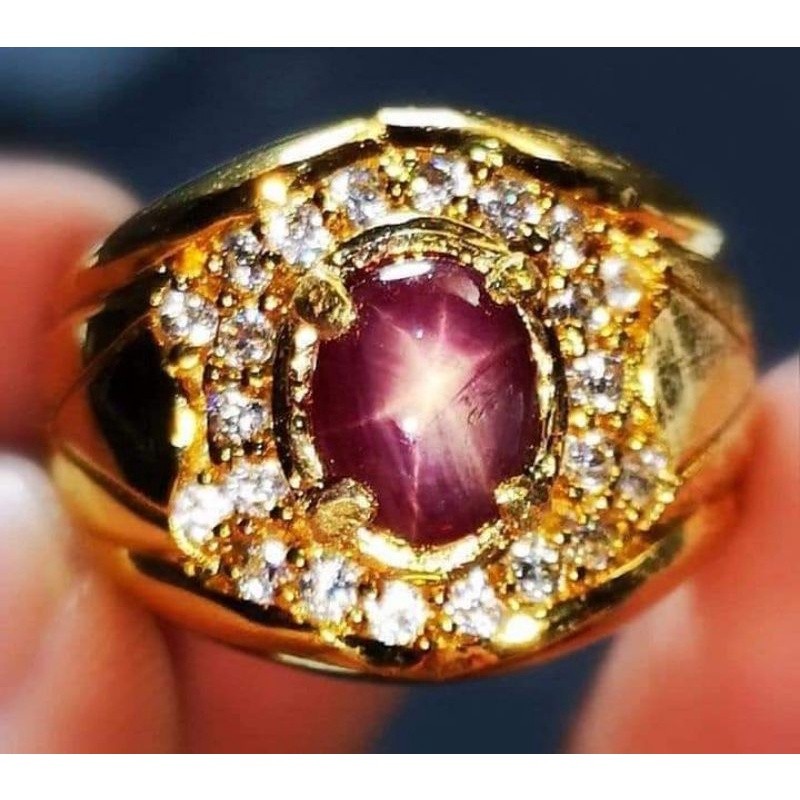 Batu Permata Natural Red Ruby Star Burma