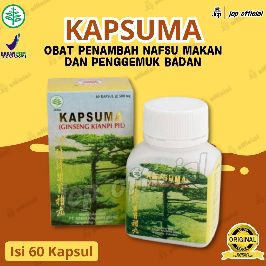 (APOTIK DIANA SEHAT ADA  ) kianpi KIANPI Kapsuma Gingseng 60 Kapsul Penambah Nafsu Makan Obat Pengge
