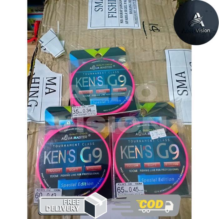 Senar Pancing Aqua Master Kens G9 IGFA Standart 100M Kuat - 35Lb