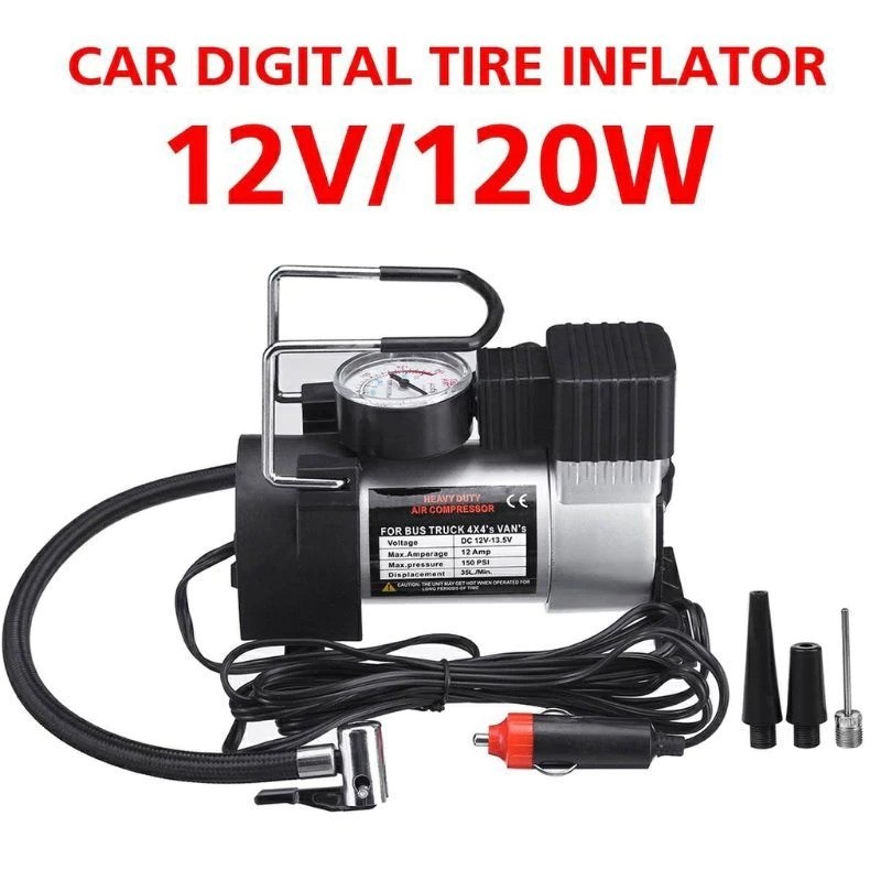 Pompa Angin Mini Compressor Listrik Dc 12V Cet Heavy Duty150 Psi Kompresor Mini Listrik Plus Adaptor