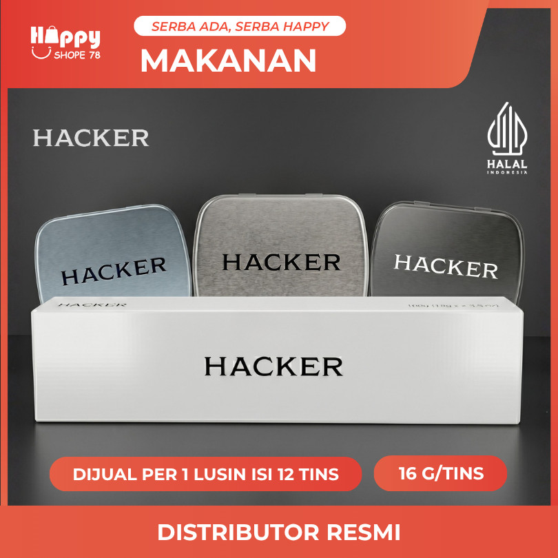 HACKER Permen Mint Bebas Gula 16gr Sugar Free Halal BPOM Segar Praktis 1Dus