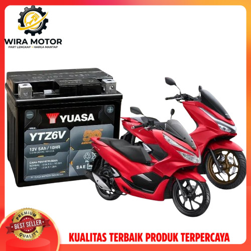 Aki Yuasa YTZ6V Motor PCX, Nmax New , Aerox , Lexi , Vario Led , Scoopy ISS Aki Yuasa 100% Original