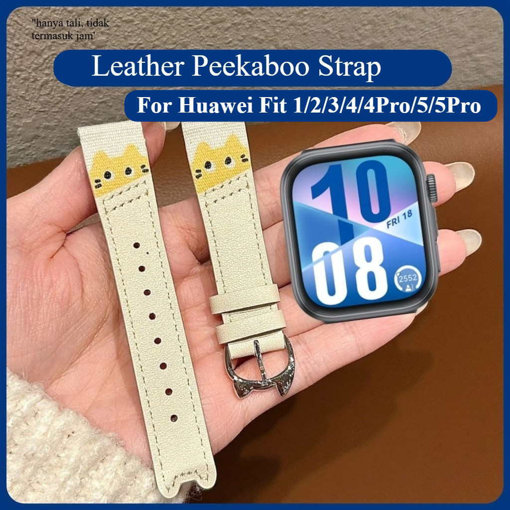 Leather Peekaboo Strap Huawei Fit 1 Huawei Fit 2  Huawei Fit 3 Huawei Fit 4  Huawei Fit 4 Pro Huawei