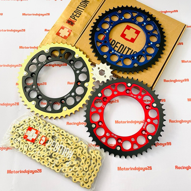 GEAR SET CRF 150 L CRF 230 520 EXPEDITION SET RANTAI GOLD