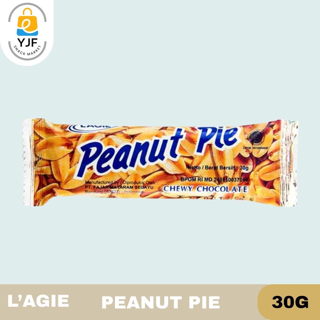 L'agie / Peanut Pie 30g / Chocolate Peanut / Kacang Salut Cokelat Susu Manis / Chewy Chocolate